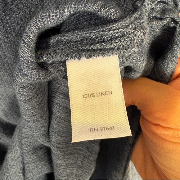 J. Jill Blue 100% Linen Scoop Neck Tunic Top - Picture 6 of 6